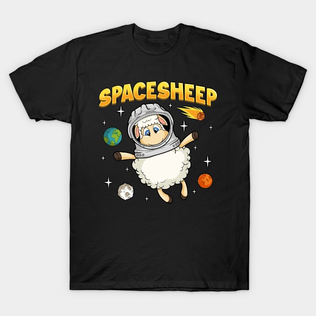 Spacesheep Science Day Sheep Lovers Space Day Celebration Funny Space Sheep T-Shirt by Alinutzi